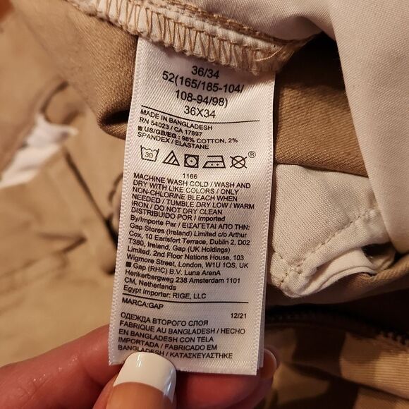 Gap Khaki Essentials Straight Leg Chino Pants, 36 X 34, Tan - Picture 6 of 9